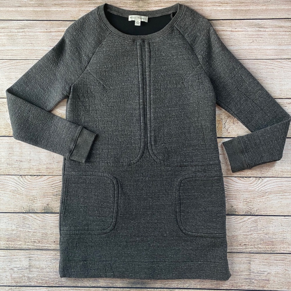 White + Warren Woman’s grey bonded knit dress XS